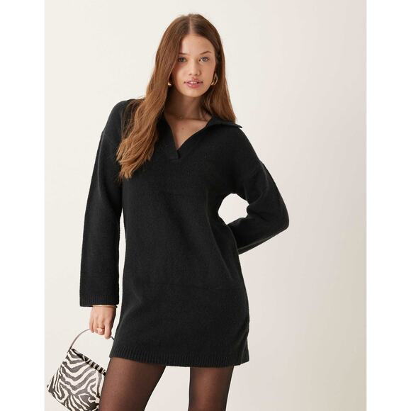 Abercrombie & Fitch Long Sleeve Knitted Collared Sweater Dress - Picture 1 of 7